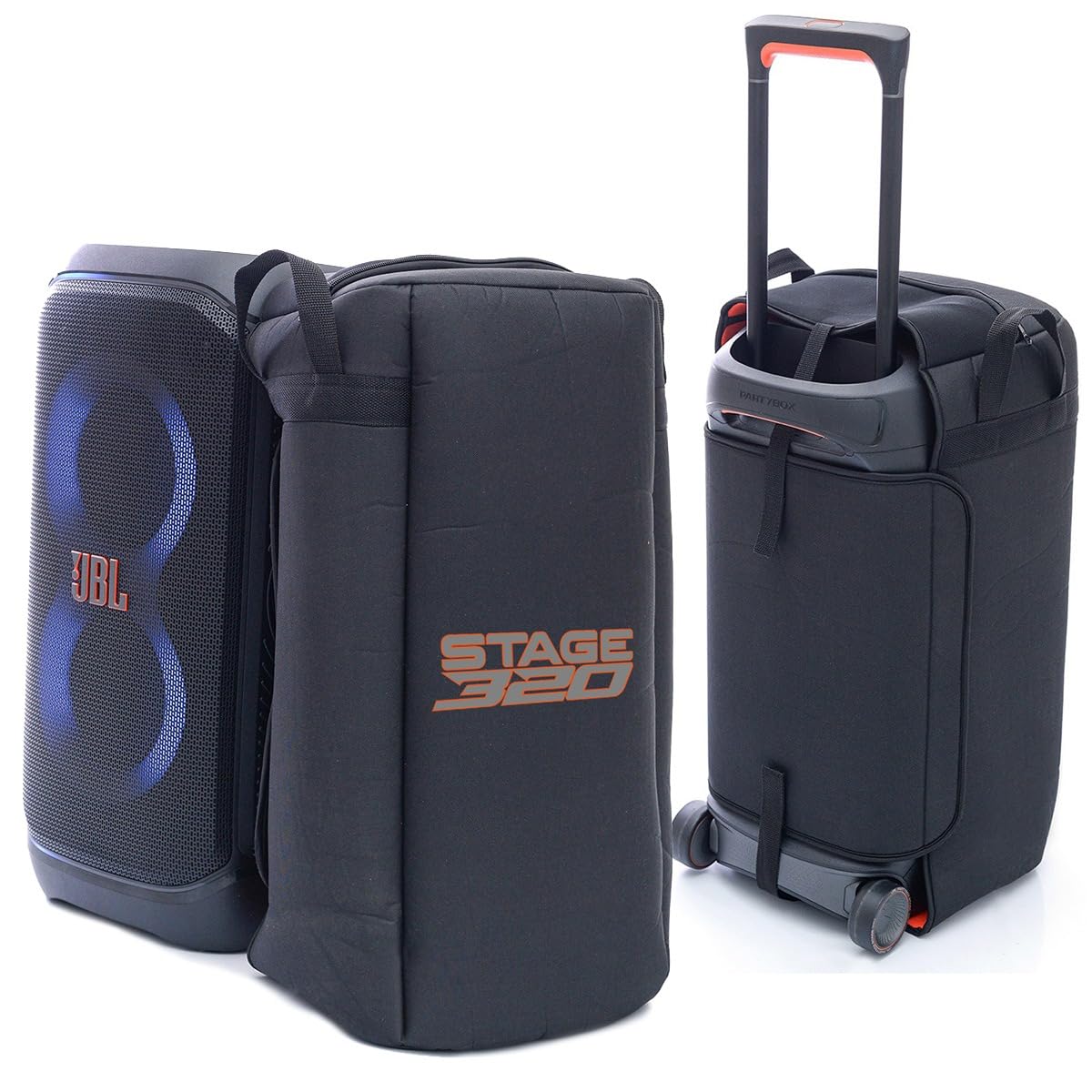 Capa Bolsa Case Triboshop Compatível com Jbl Partybox Stage 320 Espumada Proteção e Transporte Seguros Anti Impacto Alças Reforçadas