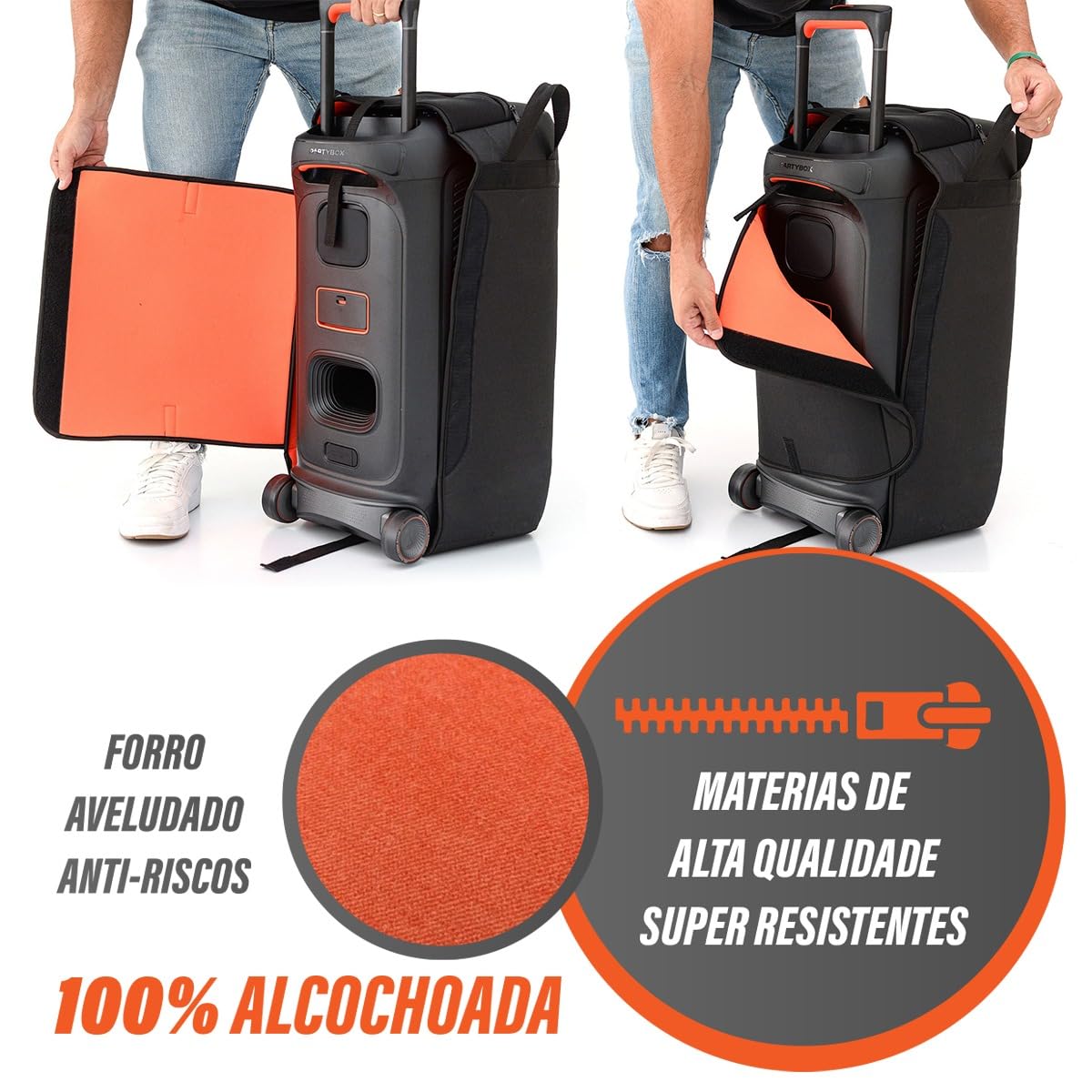 Capa Bolsa Case Triboshop Compatível com Jbl Partybox Stage 320 Espumada Proteção e Transporte Seguros Anti Impacto Alças Reforçadas