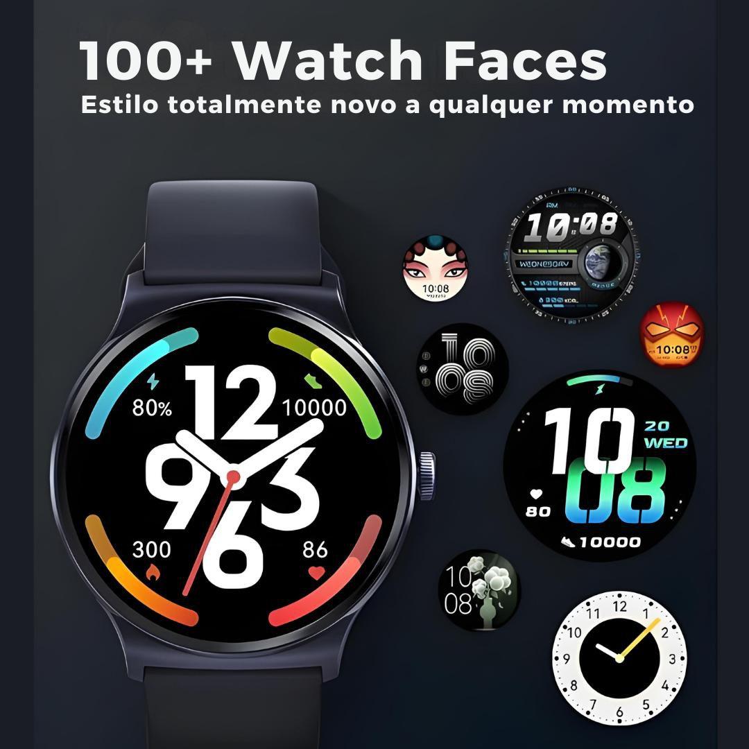 Smartwatch Solar Lite Bluetooth 5.3 Tela 1.38 pol. Bateria 10 dias Relógio Inteligente Classificação Ip68 Notificações Inteligentes Compatível Android e Ios - No Brasil