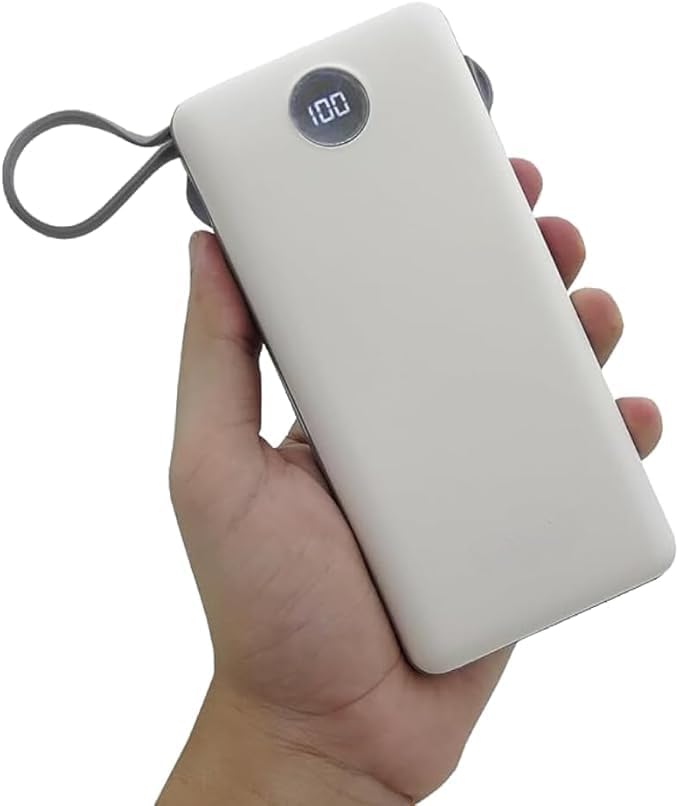 Carregador Portátil Power Bank 20000mAh, Turbo Universal, Display Digital, Rápido Potente Lightning e USB Tipo-C