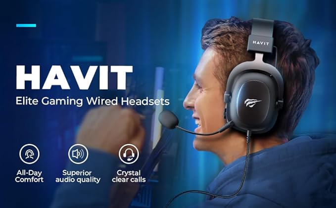 Headphone Fone de Ouvido Havit HV-H2002d, Gamer, com Microfone, Falante 53mm, Plug 3.5mm: compatível com XBOX ONE e PS4, HAVIT, HV-H2002d e Outros Marca: havit