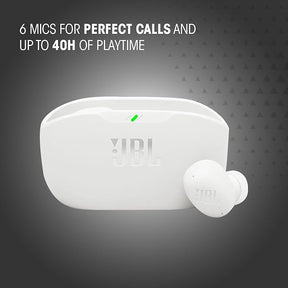 JBL, Fone de Ouvido Sem Fio, JBL, Bluetooth, Wave Buds 2, Intra Auricular, Sem Fio, Resistente À Água e Poeira - Branco