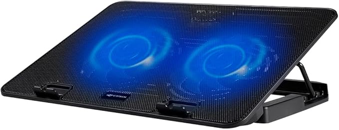 Base para Notebook NBC-50BK 15,6" Refrigerada com 2 Coolers, Led de Iluminacao Azul, Inclinacao Ajustável em 5 niveis, com USB, cor Preta
