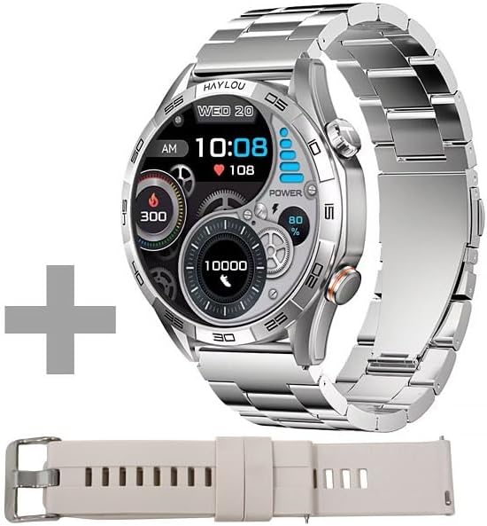 Smartwatch Haylou Solar 5, Tela Amoled 1,58 Ip68 À Prova D'água, Chamadas Bluetooth, Modelo 2025 - Prata Aço