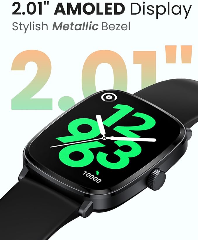HAYLOU RS5 Smartwatch,2.01"AMOLED Display Bluetooth Telefone Chamada Relógio Inteligente para Homens e Mulheres,Duas Alças,Assistente de Voz,IP68