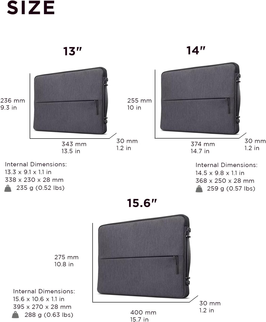 Capa case para Notebook até 15.6" Lenovo Urban Sleeve, Cinza
