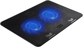 Base para Notebook NBC-50BK 15,6" Refrigerada com 2 Coolers, Led de Iluminacao Azul, Inclinacao Ajustável em 5 niveis, com USB, cor Preta