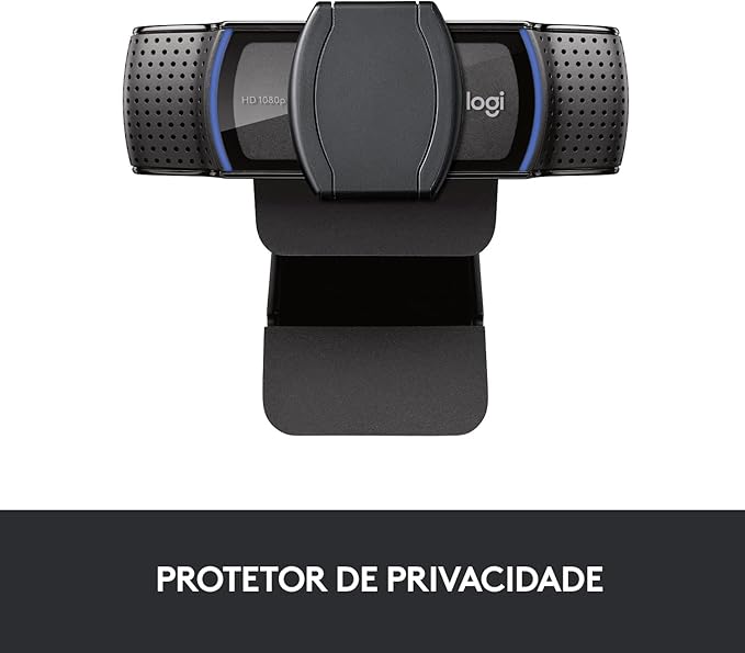 Webcam Full HD Logitech C920s com Microfone Embutido e Proteção de Privacidade para Chamadas e Gravações em Video Widescreen 1080p - Compatível com Logitech Capture