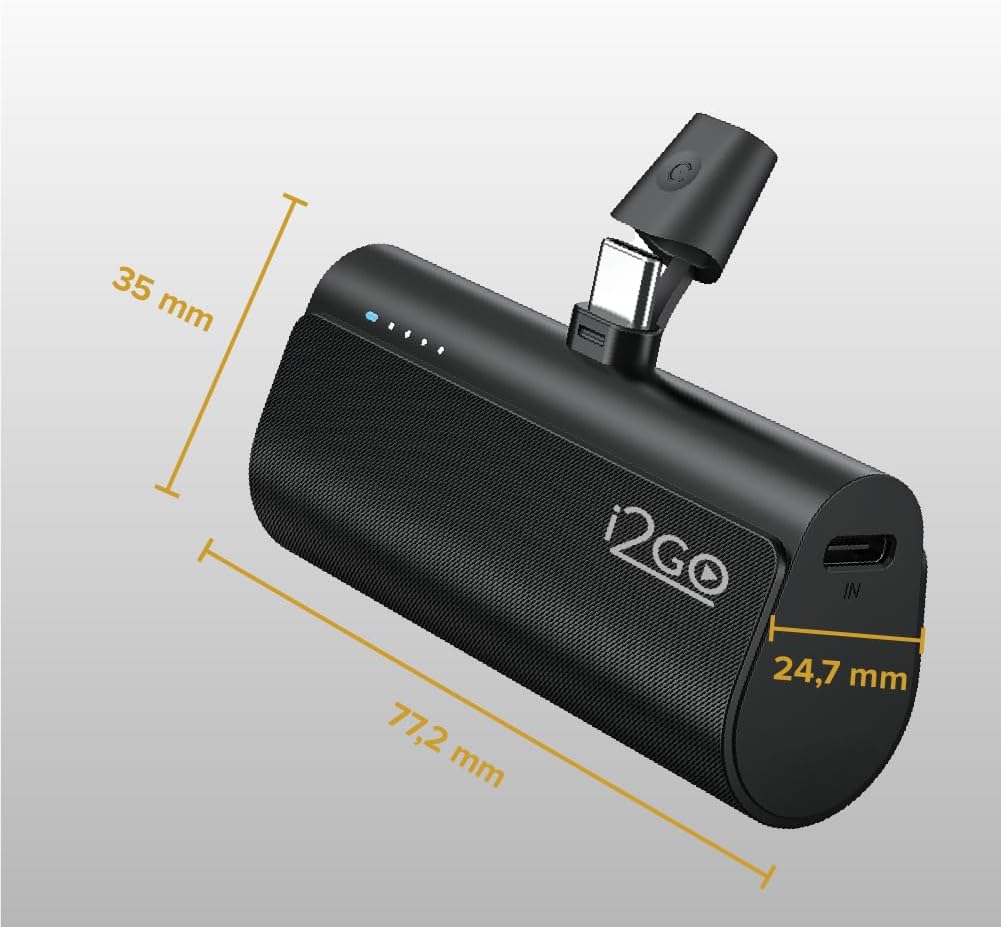 Carregador Portátil (Power Bank) i2GO Pocket 5000mAh - Modelo USB-C- Bivolt