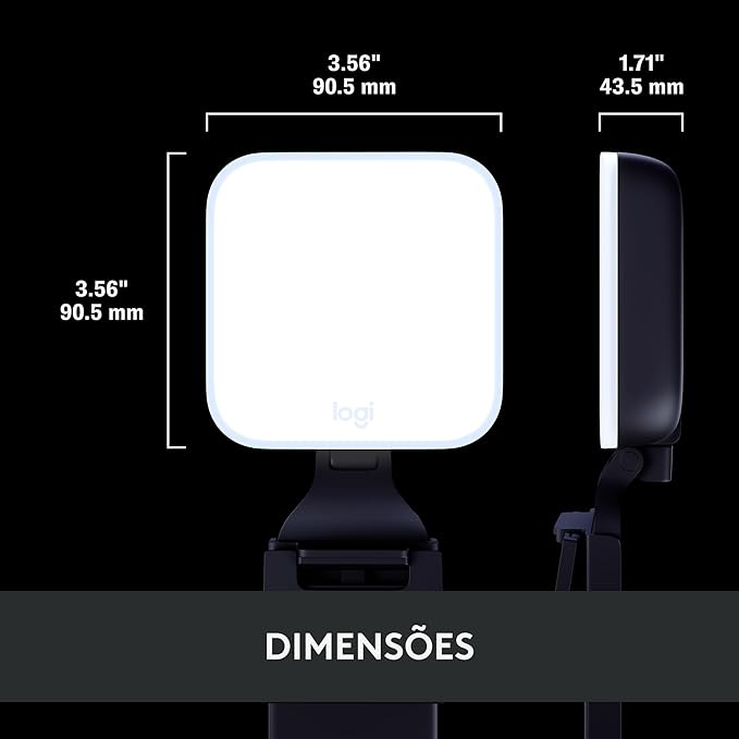 Iluminação de LED Premium Logitech Litra Glow para Streaming e Criação de Conteúdo com Tecnologia TrueSoft, Braço Ajustável e Controle por App, para PC/Mac - Preto