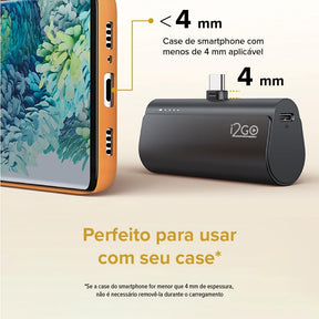 Carregador Portátil (Power Bank) i2GO Pocket 5000mAh - Modelo USB-C- Bivolt