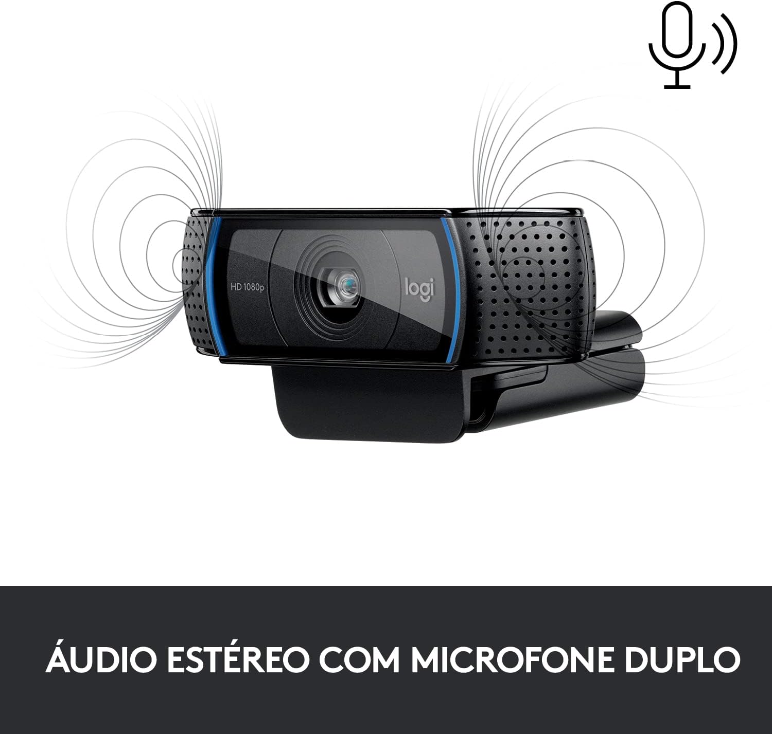 Webcam Full HD Logitech C920s com Microfone Embutido e Proteção de Privacidade para Chamadas e Gravações em Video Widescreen 1080p - Compatível com Logitech Capture
