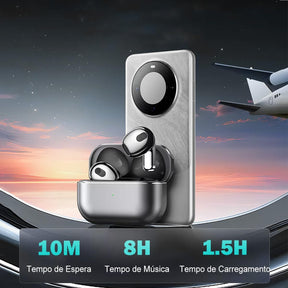 Fone De Ouvido Sem Fio Tws Fone Bluetooth 5.3 com Microfone Caixa de metal Liga De Zinco Tipo-C Cancelamento de Ruidos Rs-13