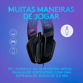 Headset Gamer Logitech G335 com Almofadas com Espuma de Memória, Design Leve e Conexão 3,5mm para PC, PlayStation, Xbox, Nintendo Switch e Mobile - Preto