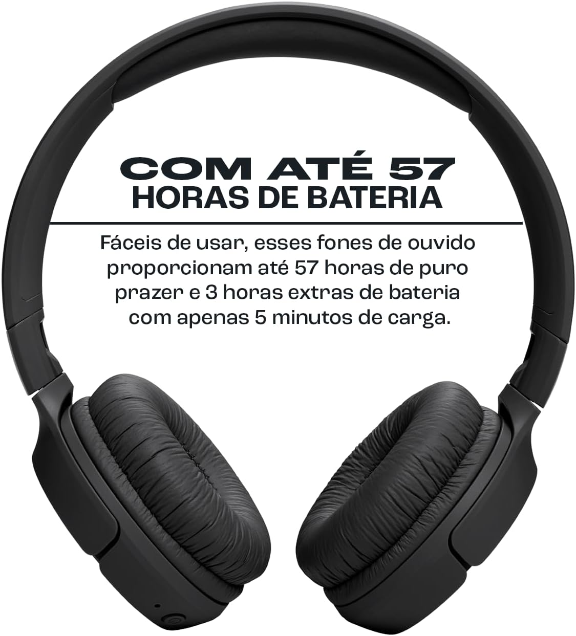JBL, Fone de Ouvido On ear, Headphone, Tune 520BT, Sem Fio - Preto