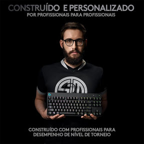 Teclado Mecânico Gamer Logitech G PRO com Layout US, RGB LIGHTSYNC, Design TKL, Cabo Destacável e Switch Exclusivo GX Blue Clicky