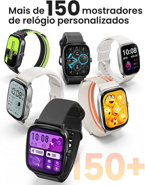 HAYLOU RS5 Smartwatch,2.01"AMOLED Display Bluetooth Telefone Chamada Relógio Inteligente para Homens e Mulheres,Duas Alças,Assistente de Voz,IP68(Branco)