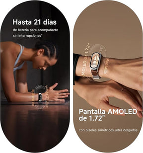 Xiaomi Mi Smart Band 10 (2025) Versão Global - Tela AMOLED de 1,75 polegadas | Vida útil da bateria de 21 dias | Tela sensível ao toque, rastreador multiesportivo, rastreador de atividades