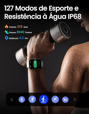 HAYLOU S6 Relógio Inteligente para Homens e Mulheres,Tela HD de 2,01",Bluetooth Telefone Chamada,127 Modos de Treino,IP68 à Prova d‘Água Relogio Smartwatch