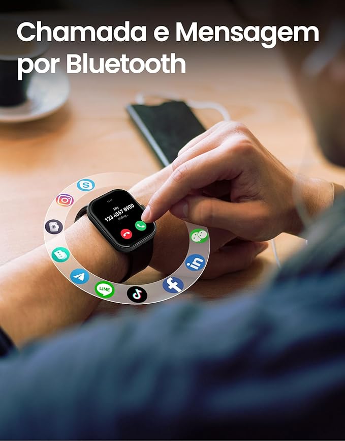 HAYLOU S6 Relógio Inteligente para Homens e Mulheres,Tela HD de 2,01",Bluetooth Telefone Chamada,127 Modos de Treino,IP68 à Prova d‘Água Relogio Smartwatch