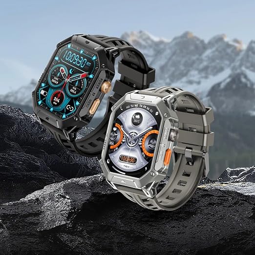 HAYLOU IRON N1 Relógio Inteligente Militar para Homens,Bateria com Duração de 100 Dias (850 mAh),Tela AMOLED HD de 2,01"，Bluetooth Telefone Chamada Smartwatch，5ATM à Prova d'água,Assistente de Voz,100+ Modo Esportivo