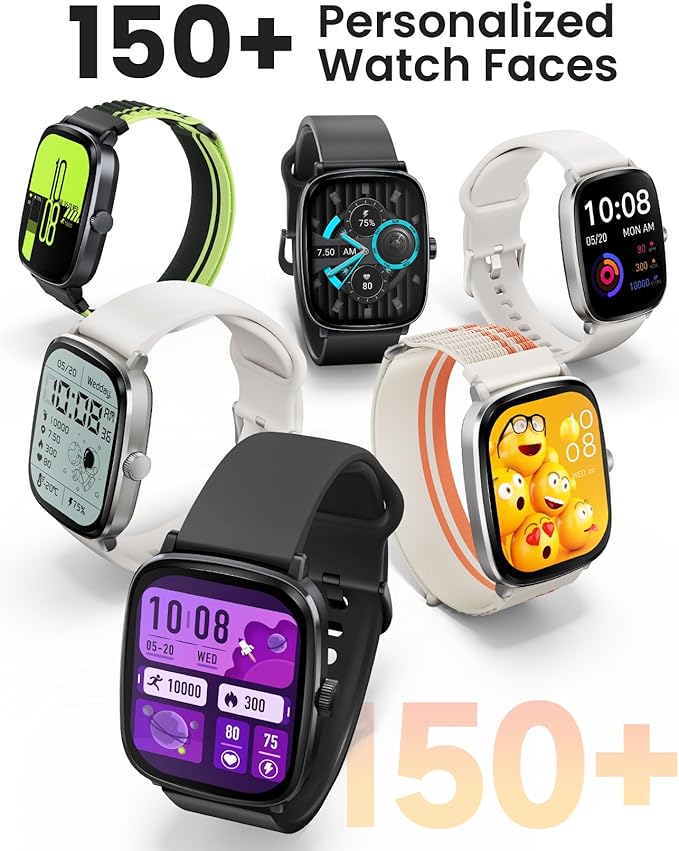 HAYLOU RS5 Smartwatch,2.01"AMOLED Display Bluetooth Telefone Chamada Relógio Inteligente para Homens e Mulheres,Duas Alças,Assistente de Voz,IP68