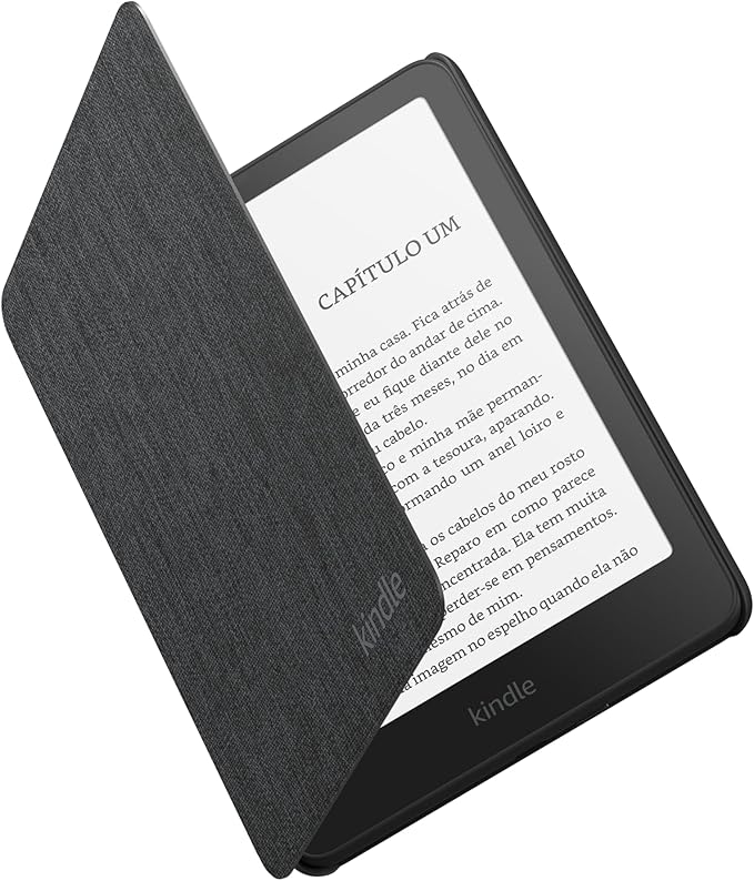 Capa de tecido para Novo Kindle Paperwhite, leve, dobrável e resistente a água – Cor Preta