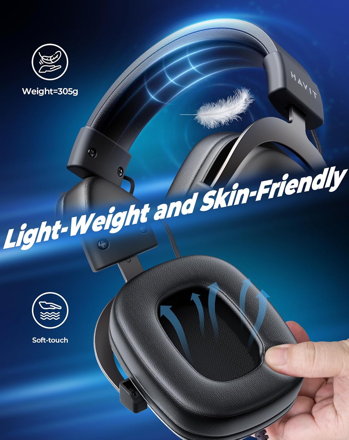 Headphone Fone de Ouvido Havit HV-H2002d, Gamer, com Microfone, Falante 53mm, Plug 3.5mm: compatível com XBOX ONE e PS4, HAVIT, HV-H2002d e Outros Marca: havit