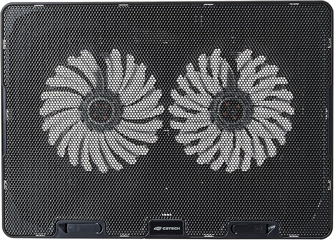 Base para Notebook NBC-50BK 15,6" Refrigerada com 2 Coolers, Led de Iluminacao Azul, Inclinacao Ajustável em 5 niveis, com USB, cor Preta